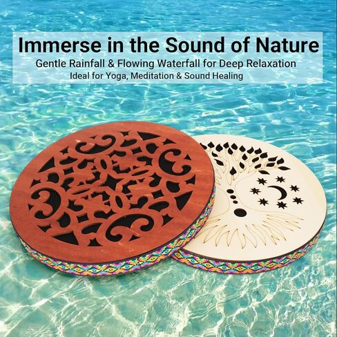 أسطوانة تدفق المياه مقاس 12 بوصة، أسطوانة المحيط "سقوط الماء" على قرص المطر| أداة قرع من الخشب الطبيعي، تحاكي أصوات مياه الأمطار المتدفقة | لشفاء الصوت، والتأمل اليوجا، والأداء الموسيقي in Kuwait