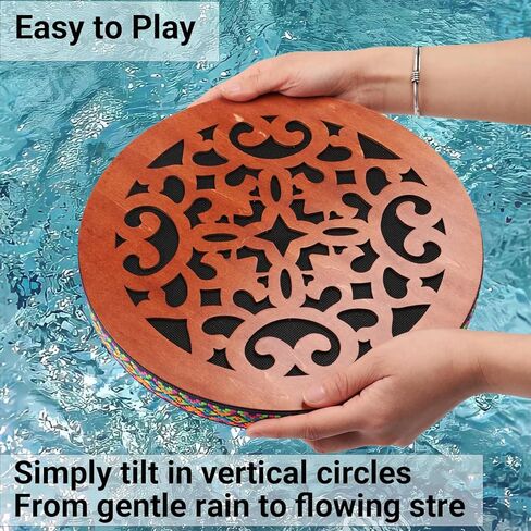 أسطوانة تدفق المياه مقاس 12 بوصة، أسطوانة المحيط "سقوط الماء" على قرص المطر| أداة قرع من الخشب الطبيعي، تحاكي أصوات مياه الأمطار المتدفقة | لشفاء الصوت، والتأمل اليوجا، والأداء الموسيقي in Kuwait