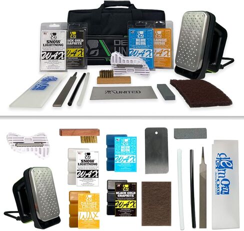 DEMON UNITED USA Diamond Star Edition Ski & Snowboard Tuning Kit, All Season Snow Conditions Wax Kit, Hot Wax Iron, Wax Apron, Nylon Brush, Brake Retainers in Saudi Arabia