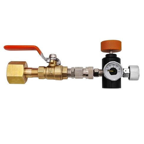 Soda Co2 Cylinder Tank Refill Adapter Recharge Filling Station W/Ball Valve,W21.8-14|DIN477| CGA320 Tr21-4(CGA320 no Gauge) in Saudi Arabia