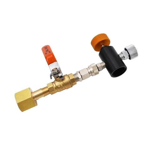 Soda Co2 Cylinder Tank Refill Adapter Recharge Filling Station W/Ball Valve,W21.8-14|DIN477| CGA320 Tr21-4(CGA320 no Gauge) in Saudi Arabia