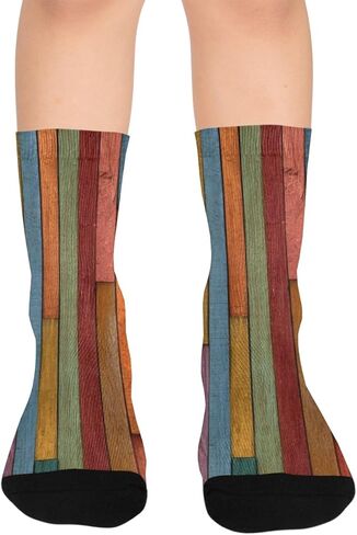 Colorful Vertical Stripes Fall Hiking Socks - Toddler Boys & Girls Warm Thick Thermal Winter Crew Socks for School, Daily Wear & Outdoor Activities in Saudi Arabia