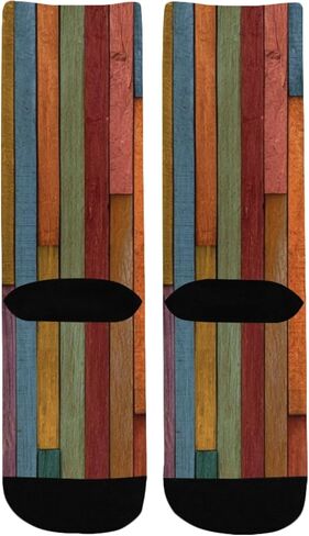 Colorful Vertical Stripes Fall Hiking Socks - Toddler Boys & Girls Warm Thick Thermal Winter Crew Socks for School, Daily Wear & Outdoor Activities in Saudi Arabia