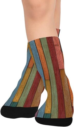Colorful Vertical Stripes Fall Hiking Socks - Toddler Boys & Girls Warm Thick Thermal Winter Crew Socks for School, Daily Wear & Outdoor Activities in Saudi Arabia