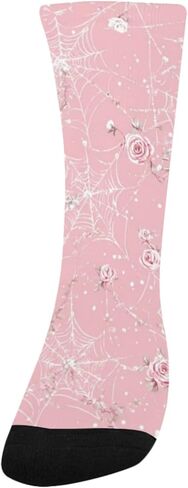 Artistic Rose Spider Web Pink Hiking Socks - Toddler Boys & Girls Warm Thick Thermal Winter Crew Socks for School, Daily Wear & Outdoor Activities in Saudi Arabia
