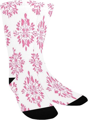Charming Pink Snowflake Art Hiking Socks - Toddler Boys & Girls Warm Thick Thermal Winter Crew Socks for School, Daily Wear & Outdoor Activities in Saudi Arabia