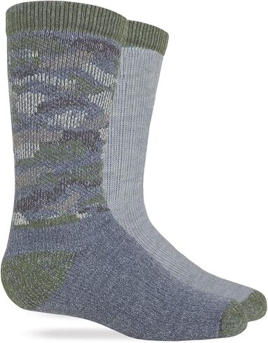 Carolina Ultimate Youth Boys Camo Merino Wool Blend Boot Socks 2 Pair Pack, Small in Saudi Arabia