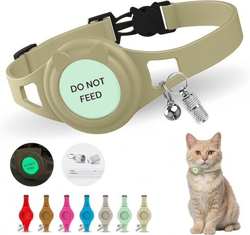 طوق القط Airtag Hypoallergenic Airtag مع قفل الانفصال ، Bell & Id. متوافق مع Airtag. مقاوم للماء وخفيفة الوزن طوق طوق الجوية. متينة ومقاومة للدموع طوق الجعة. in Saudi Arabia