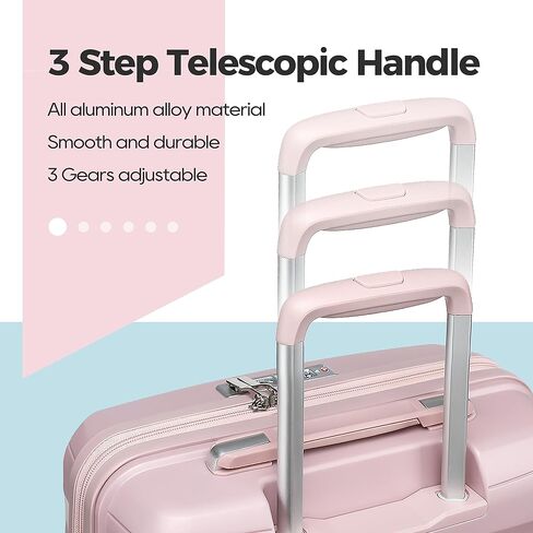 Melalenia Luggage Carry On Suitcase Sets, Expandable PP Hard Shell Suitcase with Spinner Wheels,Travel Luggage with TSA Locks 22x14x9 Airline Approved in Saudi Arabia