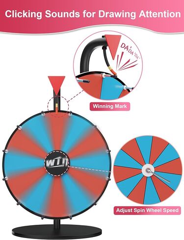 عجلة جائزة ملونة مقاس 12 بوصة، عجلة دوارة شديدة التحمل ذات 12 فتحة، عجلة تدور على الطاولة من أجل لعبة غزل الحظ في معرض الكرنفال التجاري in Kuwait