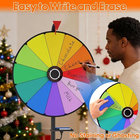 عجلة دوارة مقاس 20 بوصة، عالية التحمل وقابلة للتعديل بارتفاع 55 بوصة - 61 بوصة للجوائز، عجلة دوارة ذات 12 فتحة مع حامل للكرنفال، وألعاب الحفلات، والمعارض التجارية، ولعبة الغزل in Kuwait