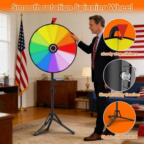 عجلة دوارة مقاس 20 بوصة، عالية التحمل وقابلة للتعديل بارتفاع 55 بوصة - 61 بوصة للجوائز، عجلة دوارة ذات 12 فتحة مع حامل للكرنفال، وألعاب الحفلات، والمعارض التجارية، ولعبة الغزل in Kuwait