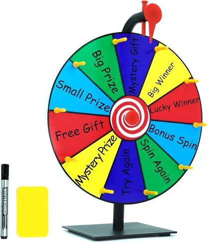 Prize Wheel Spinner with Stand –12 Inch Spinning Wheel for Prizes, 10 Slots Color Spin The Wheel Game, Carnival Prize Wheel for Trade Show, Party Games, Casino Games in Kuwait