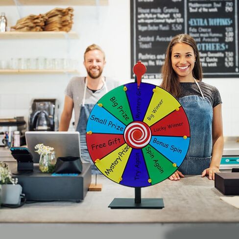 Prize Wheel Spinner with Stand –12 Inch Spinning Wheel for Prizes, 10 Slots Color Spin The Wheel Game, Carnival Prize Wheel for Trade Show, Party Games, Casino Games in Kuwait