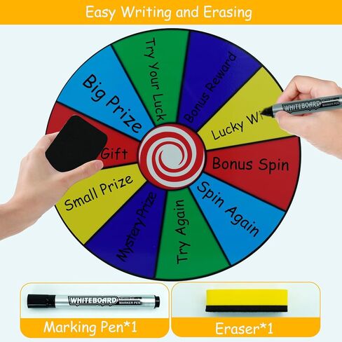 Prize Wheel Spinner with Stand –12 Inch Spinning Wheel for Prizes, 10 Slots Color Spin The Wheel Game, Carnival Prize Wheel for Trade Show, Party Games, Casino Games in Kuwait