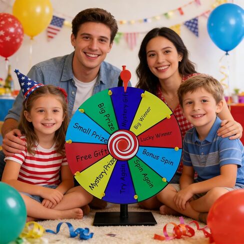 Prize Wheel Spinner with Stand –12 Inch Spinning Wheel for Prizes, 10 Slots Color Spin The Wheel Game, Carnival Prize Wheel for Trade Show, Party Games, Casino Games in Kuwait