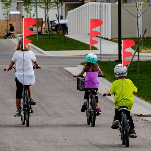 BESPORTBLE Kids Bike Safety Flag Pole 3.5Ft Fiberglass Tail Flag for Bicycle Trailers Portable Cycling Safety for Children in Saudi Arabia
