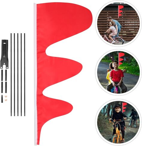 BESPORTBLE Kids Bike Safety Flag Pole 3.5Ft Fiberglass Tail Flag for Bicycle Trailers Portable Cycling Safety for Children in Saudi Arabia