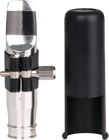 قطعة فم ساكسفون 9# مطلية بالفضة مع ملحقات آلات النفخ الخشبية بمشبك من الجلد الصناعي لألتو ساكسفون in Kuwait