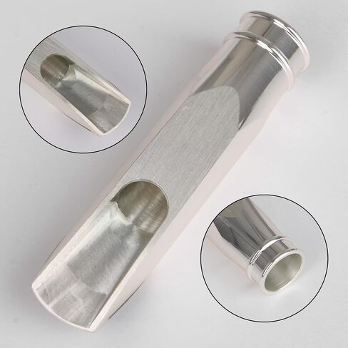 قطعة فم ساكسفون 9# مطلية بالفضة مع ملحقات آلات النفخ الخشبية بمشبك من الجلد الصناعي لألتو ساكسفون in Kuwait