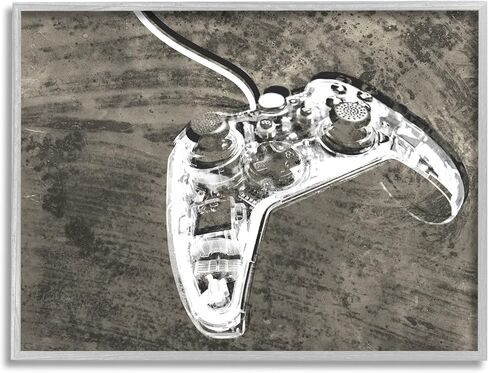 Stupell Industries Video Game Controller Over Rustic Wood Grain Pattern in Kuwait