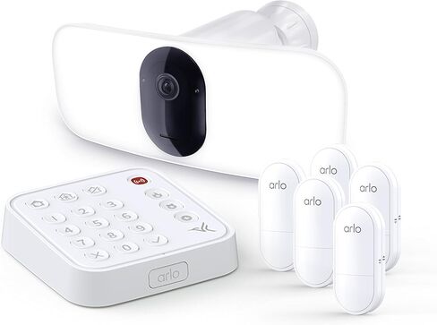 Arlo Pro 3 Camera Camera مع حزمة لوحة الطاقة الشمسية | في الهواء الطلق | كاميرا الأمن اللاسلكية مع مصباح LED ، الرؤية الليلية الملونة ، دقة 2K مع HDR | يتم شحن البطارية مع لوحة الطاقة الشمسية ، بيضاء in Kuwait