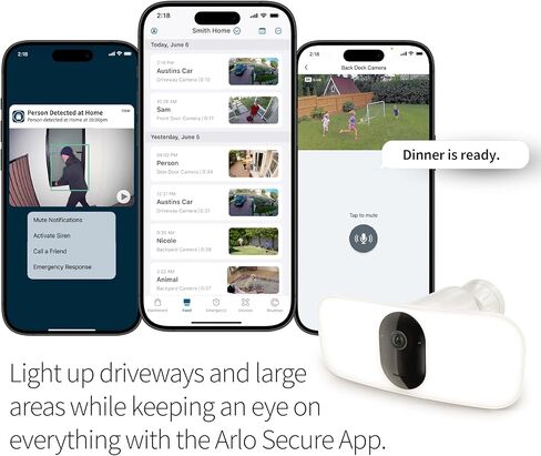 Arlo Pro 3 Camera Camera مع حزمة لوحة الطاقة الشمسية | في الهواء الطلق | كاميرا الأمن اللاسلكية مع مصباح LED ، الرؤية الليلية الملونة ، دقة 2K مع HDR | يتم شحن البطارية مع لوحة الطاقة الشمسية ، بيضاء in Kuwait