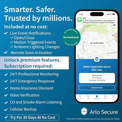 Arlo Pro 3 Camera Camera مع حزمة لوحة الطاقة الشمسية | في الهواء الطلق | كاميرا الأمن اللاسلكية مع مصباح LED ، الرؤية الليلية الملونة ، دقة 2K مع HDR | يتم شحن البطارية مع لوحة الطاقة الشمسية ، بيضاء in Kuwait