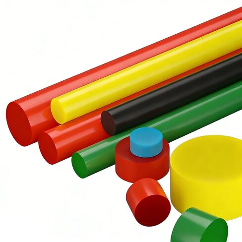 Polyurethane Solid Rod, 100mm x 500mm PU Bar, High Elasticity Round Rod for Machinery and Fabrication, Black in Saudi Arabia