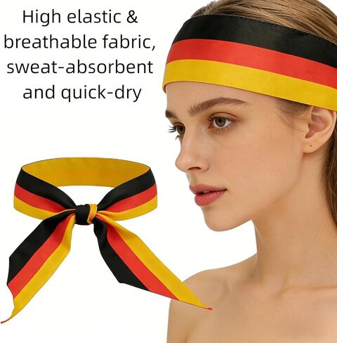 10 Pcs Flag Headband, Sports Sweatband for 2026 World Cup, Patriotic Fan Gear, 41 x 2.4 in, Breathable Quick Dry in Saudi Arabia