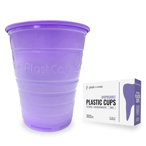 1000 Purple 5 Ounce Dental Rinse Plastic Disposable Ribbed Drinking Cups in Saudi Arabia