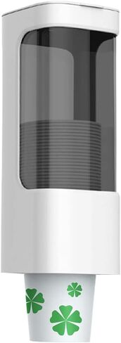 موزع أكواب، حامل أكواب مبرد مياه من نوع السحب يناسب أكواب بلاستيكية ورقية للاستعمال مرة واحدة بسعة 3oz-5oz، موزع أكواب غسول الفم للحمام على الحائط مع معجون للمستشفى المنزلي والمكتب (أبيض) in Kuwait