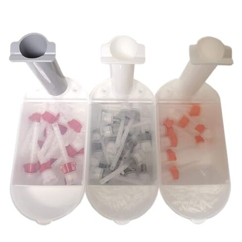Dental Impression Gun &Tips Dispenser Organizer White Plastic with Clear Lid, Holder for 3 Dental Guns in Saudi Arabia