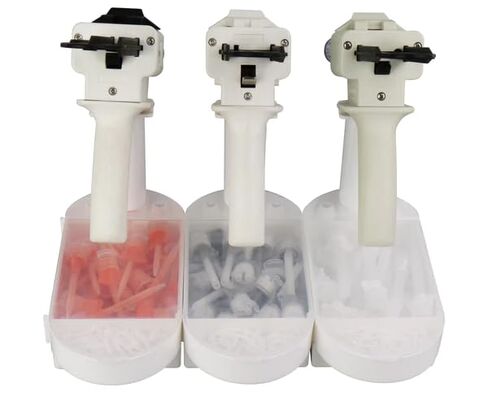 Dental Impression Gun &Tips Dispenser Organizer White Plastic with Clear Lid, Holder for 3 Dental Guns in Saudi Arabia