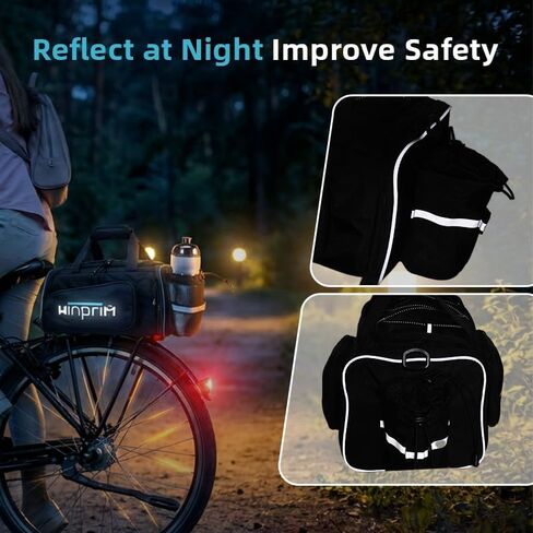 Bike Rear Rack Bag 18-20L 1680D Tear-Resistant, Trunks Bag for Bicycle Water Resistant Ebike Saddle Bag with Rain Cover, Multifunctional Shoulder Bag for Commuter Cycling GYM Camping in Saudi Arabia