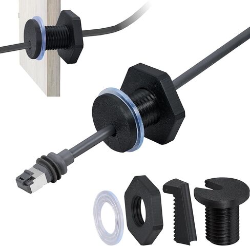 2Pcs RV Cable Passthrough for Starlink mini, RV Cable Grommet Compatible with Starlink, Ethernet, Coax, Water-Resistant and Anti-Drop RV Cable Routing(Black) in Kuwait