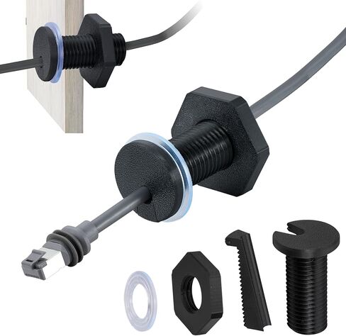 2Pcs RV Cable Passthrough for Starlink mini, RV Cable Grommet Compatible with Starlink, Ethernet, Coax, Water-Resistant and Anti-Drop RV Cable Routing(Black) in Saudi Arabia