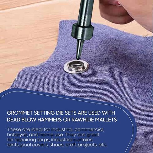 قالب إعداد حلقات معدنية من Tarps Now Drop Forged، #5 (5/8") - قالب تثبيت بحلقة معدنية لوضع الثقوب والغسالات - مثالي لإصلاح القماش والقماش والخيام والمشروعات اليدوية in Kuwait