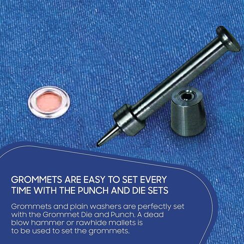 قالب إعداد حلقات معدنية من Tarps Now Drop Forged، #5 (5/8") - قالب تثبيت بحلقة معدنية لوضع الثقوب والغسالات - مثالي لإصلاح القماش والقماش والخيام والمشروعات اليدوية in Kuwait