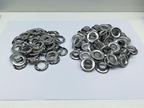 316 Stainless Steel Rolled Rim Grommet and Spur Washer Set – 1/2" Inner Diameter, Heavy-Duty Marine Grade Rustproof Eyelets, 50 Sets for Tarps, Canvas, Leather, Outdoor & Industrial Use in Kuwait