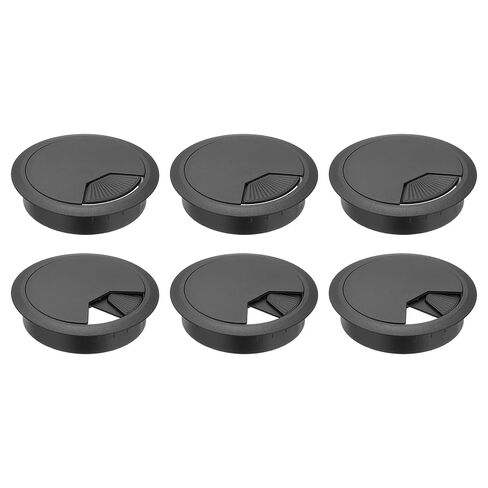 PATIKIL 3 Inch Desk Grommet, 6Pcs Cable Grommet Wire Management Cable Hole Cover Cord Organizer for Office Home Table Countertop, Black in Kuwait
