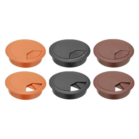 PATIKIL 3 Inch Desk Grommet, 6Pcs Cable Grommet Wire Management Cable Hole Cover Cord Organizer for Office Home Table Countertop, Black in Kuwait