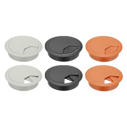 PATIKIL 3 Inch Desk Grommet, 6Pcs Cable Grommet Wire Management Cable Hole Cover Cord Organizer for Office Home Table Countertop, Black in Kuwait