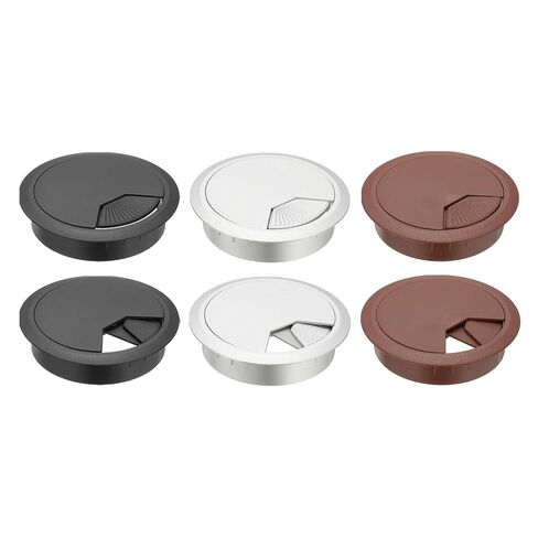 PATIKIL 3 Inch Desk Grommet, 6Pcs Cable Grommet Wire Management Cable Hole Cover Cord Organizer for Office Home Table Countertop, Black in Kuwait