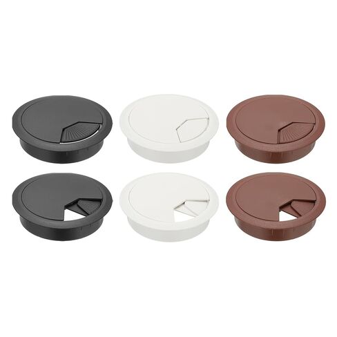 PATIKIL 3 Inch Desk Grommet, 6Pcs Cable Grommet Wire Management Cable Hole Cover Cord Organizer for Office Home Table Countertop, Black in Kuwait