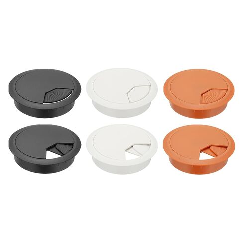 PATIKIL 3 Inch Desk Grommet, 6Pcs Cable Grommet Wire Management Cable Hole Cover Cord Organizer for Office Home Table Countertop, Black in Kuwait