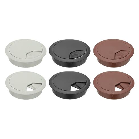 PATIKIL 3 Inch Desk Grommet, 6Pcs Cable Grommet Wire Management Cable Hole Cover Cord Organizer for Office Home Table Countertop, Black in Kuwait