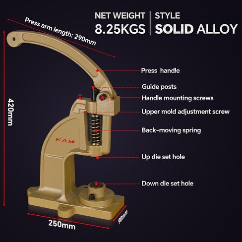 DK98 Upgraded Large Grommet Tool Kit (5/8 "and 13/16").Grommet kit and grommet tool 600pcs for Fabric tarps Curtains Paper Leather and Canvas (15mm and 20mm) in Kuwait