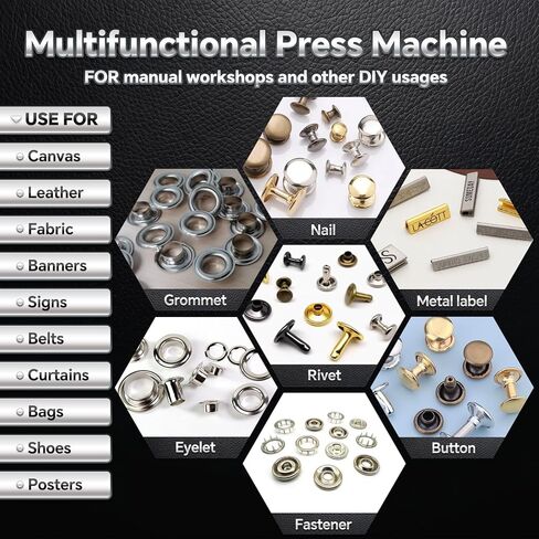 DK98 Upgraded Large Grommet Tool Kit (5/8 "and 13/16").Grommet kit and grommet tool 600pcs for Fabric tarps Curtains Paper Leather and Canvas (15mm and 20mm) in Kuwait