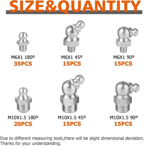 طقم استبدال تركيب الشحوم SAE & Metric 1/4" 1/8" M6 M10 مستقيم 45 90 درجة زيرك، تجهيزات الشحوم الهيدروليكية القياسية مع أغطية تركيب الشحوم البلاستيكية، 2 قطعة أدوات متعددة (332 قطعة) in Kuwait